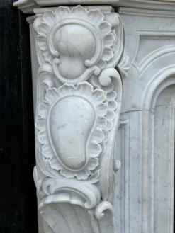 Best Pamono Impressive Louis XV Fireplace in Carrara Marble, 1880s