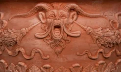 Hot Pamono Impruneta Terracotta Planters with Fauns, Late 20th Century, Set of 2