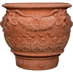 Hot Pamono Impruneta Terracotta Planters with Fauns, Late 20th Century, Set of 2