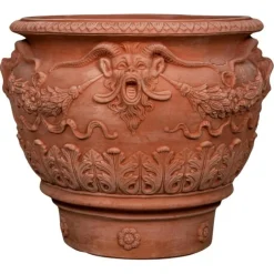 Hot Pamono Impruneta Terracotta Planters with Fauns, Late 20th Century, Set of 2