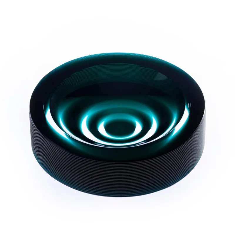 Clearance Pamono Incisioni Iridi Stripe Ashtrays by Purho, Set of 2