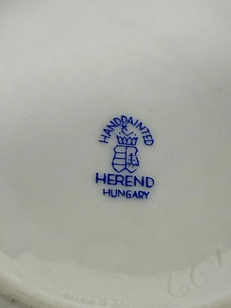 Pamono Indian Basket Green Pattern Porcelain Tea Service for 12 from Herend, Hungary, 1930s, Set of 27> Coffee & Tea Service