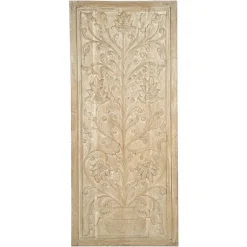 Pamono Indian Carved Wooden Wall Panel with Floral Decoration> Wall Decor