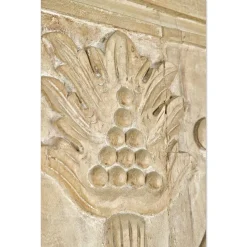 New Pamono Indian Carved Wooden Wall Panel with Floral Decoration