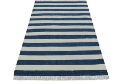 Pamono Indian Dhurrie Rug with Blue and White Stripes from R&K Principal Jahanshah Nazmiyal><noscript><img width=