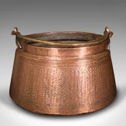Online Pamono Indian Fireside Fuel Basket in Copper & Bronze, 1850s