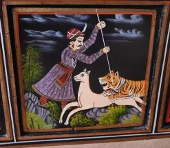 Pamono Indian Four-Part Screen, Rajasthan, Early 1900s><noscript><img width=