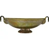 Pamono Indian Oval Beaten Brass Dish with Swan Handles, 1900s> Serving Dishes