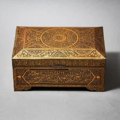 Pamono Indo-Middle Eastern Iron Koftgari Casket, Late 19th Century><noscript><img width=