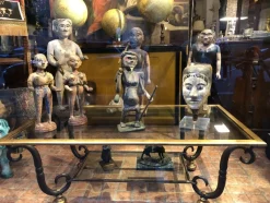 Discount Pamono Indonesian Artist, Female Sculptures, Late 18th Century, Carved and Lacquered Wood, Set of 2