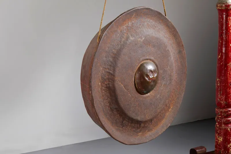 Pamono Indonesian Traditional Gong and Bonang, 1800s, Set of 2> Garden Accessories