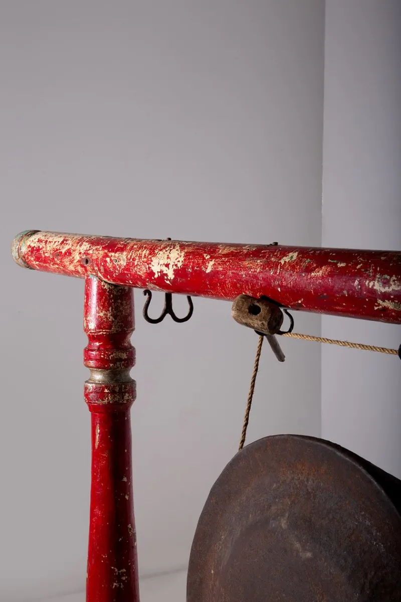 Pamono Indonesian Traditional Gong and Bonang, 1800s, Set of 2> Garden Accessories