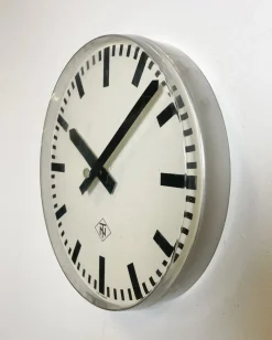 Pamono Industrial Acrylic Glass Station Wall Clock from Tn, 1960s> Clocks