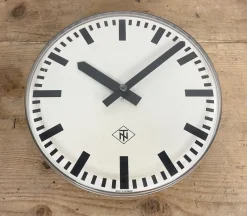 Pamono Industrial Acrylic Glass Station Wall Clock from Tn, 1960s><noscript><img width=