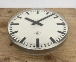 Pamono Industrial Acrylic Glass Station Wall Clock from Tn, 1960s><noscript><img width=