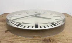 Pamono Industrial Acrylic Glass Station Wall Clock from Tn, 1960s><noscript><img width=