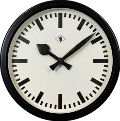 Sale Pamono Industrial Black Bakelite Station Wall Clock from TN, 1940s