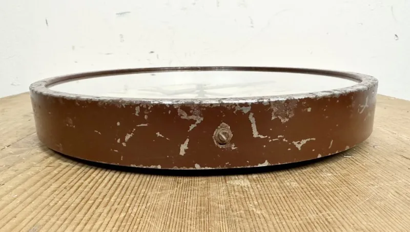 Clearance Pamono Industrial Brown Factory Wall Clock from IBM, 1950s