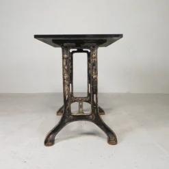 Outlet Pamono Industrial Cast Iron Garden Table with Stone Top, 1930s