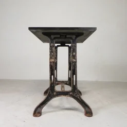 Outlet Pamono Industrial Cast Iron Garden Table with Stone Top, 1930s