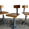 Sale Pamono Industrial Factory Machinist Sewing Chairs from Simanco, 1940s, Set of 3