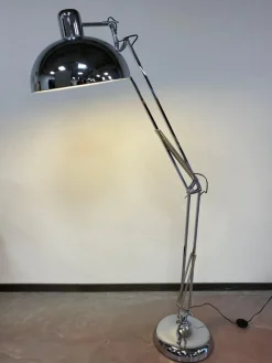 Pamono Industrial Floor Chrome Lamp, 1980s> Floor Lamps