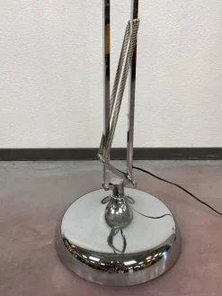 Pamono Industrial Floor Chrome Lamp, 1980s><noscript><img width=