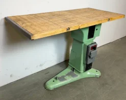 Pamono Industrial Green Cast Iron Table, 1960s><noscript><img width=