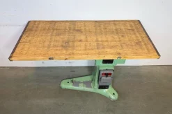 Pamono Industrial Green Cast Iron Table, 1960s><noscript><img width=