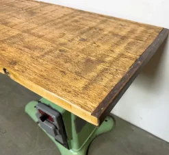 Pamono Industrial Green Cast Iron Table, 1960s><noscript><img width=