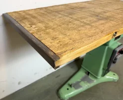 Pamono Industrial Green Cast Iron Table, 1960s><noscript><img width=