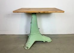 Pamono Industrial Green Cast Iron Table, 1960s> Worktables & Workbenches