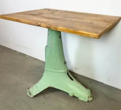 Pamono Industrial Green Cast Iron Table, 1960s><noscript><img width=