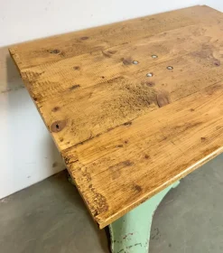 Pamono Industrial Green Cast Iron Table, 1960s><noscript><img width=