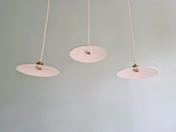 Pamono Industrial Green Pendant Lights, 1940s, Set of 3
