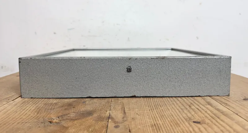 Hot Pamono Industrial Grey Square Wall Clock from Pragotron, 1980s