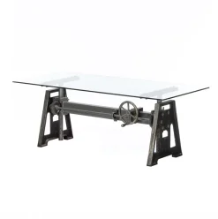 Pamono Industrial Iron and Glass Workbench, Denmark><noscript><img width=