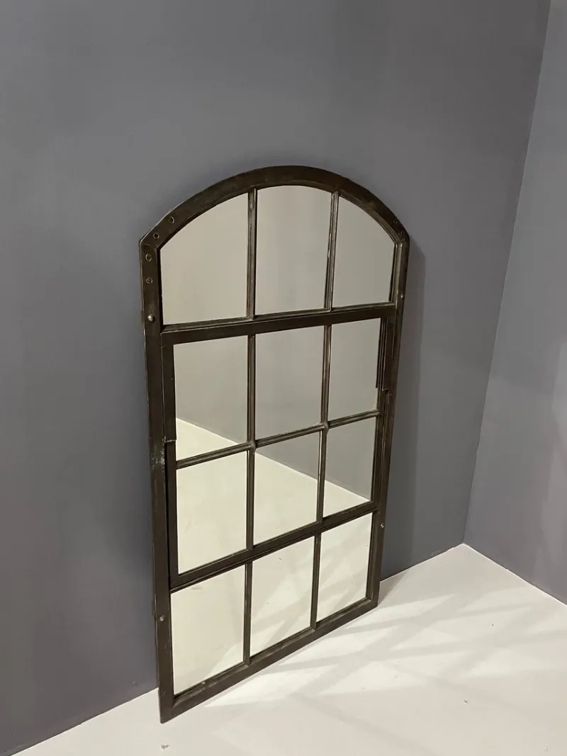 Pamono Industrial Iron Mirror with Patina, Czechoslovakia, 1960s> Mirrors