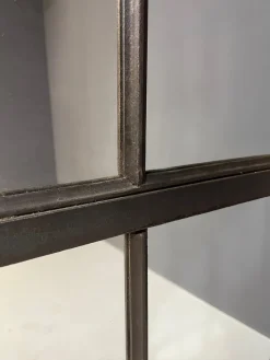 Pamono Industrial Iron Mirror with Patina, Czechoslovakia, 1960s><noscript><img width=