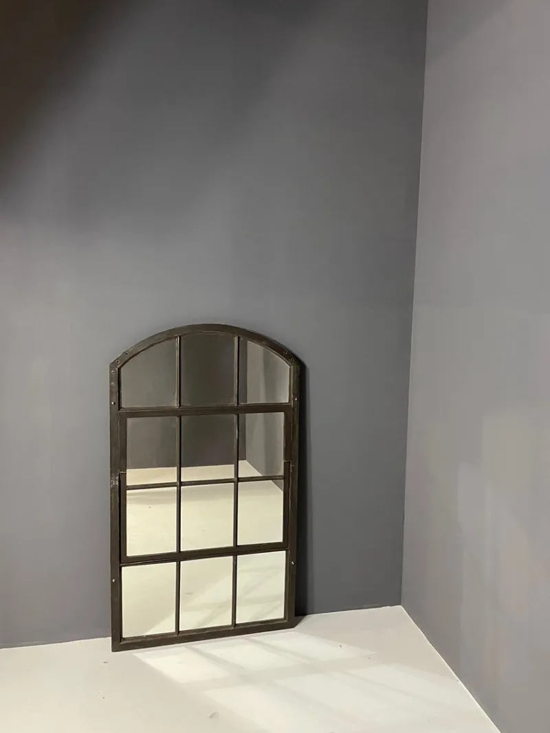 Pamono Industrial Iron Mirror with Patina, Czechoslovakia, 1960s> Mirrors