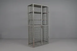 Sale Pamono Industrial Lockable Metal Wine Cabinet with Space for 64 Wine Bottles, 1960s