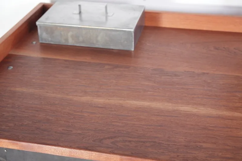 Clearance Pamono Industrial Mahogany Desk Work Table, Former Czechoslovakia, 1960s