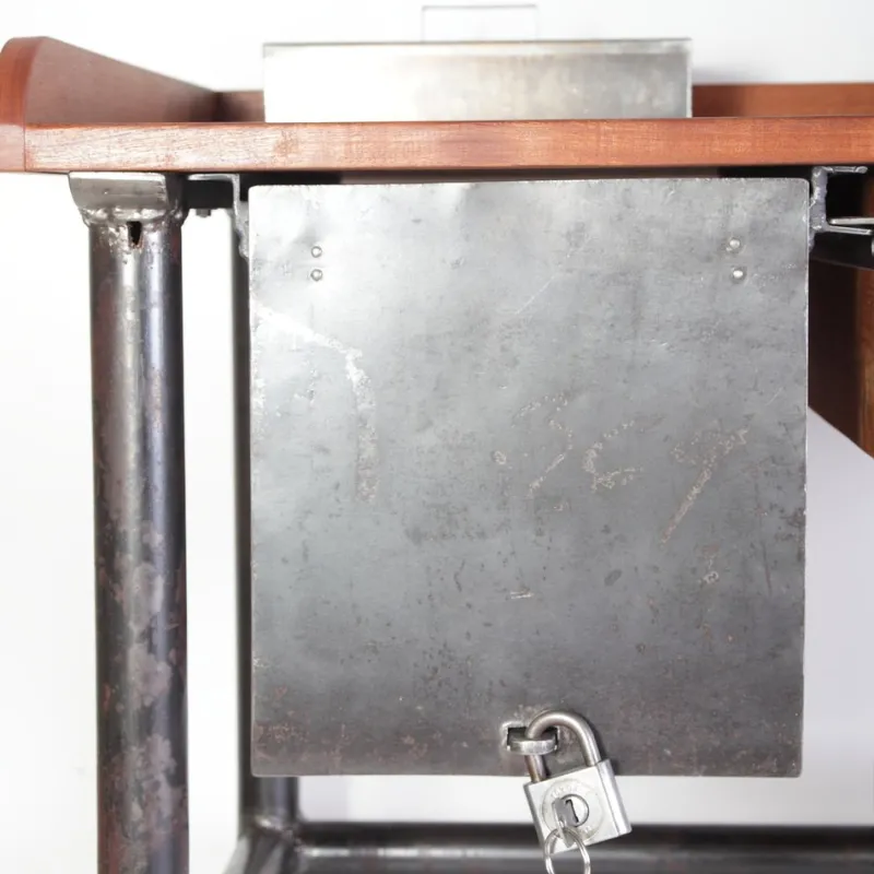 Clearance Pamono Industrial Mahogany Desk Work Table, Former Czechoslovakia, 1960s