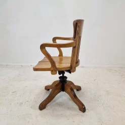 New Pamono Industrial Oak Swivel Chair, 1900s