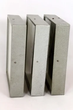Pamono Industrial Square Railway Clocks from Pragotron, 1980s, Set of 3