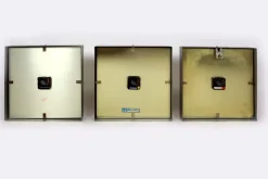 Pamono Industrial Square Railway Clocks from Pragotron, 1980s, Set of 3