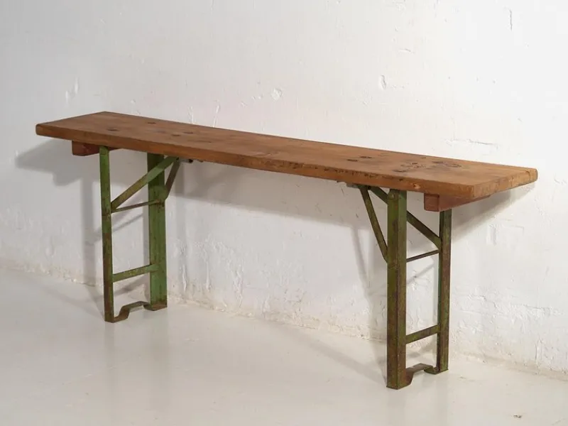 Pamono Industrial Style Folding Bench, 1950> Benches