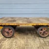 Outlet Pamono Industrial Transport Cart in Cast Iron and Wood