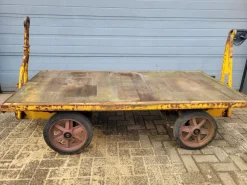 Outlet Pamono Industrial Transport Cart in Cast Iron and Wood
