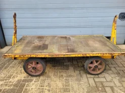 Outlet Pamono Industrial Transport Cart in Cast Iron and Wood
